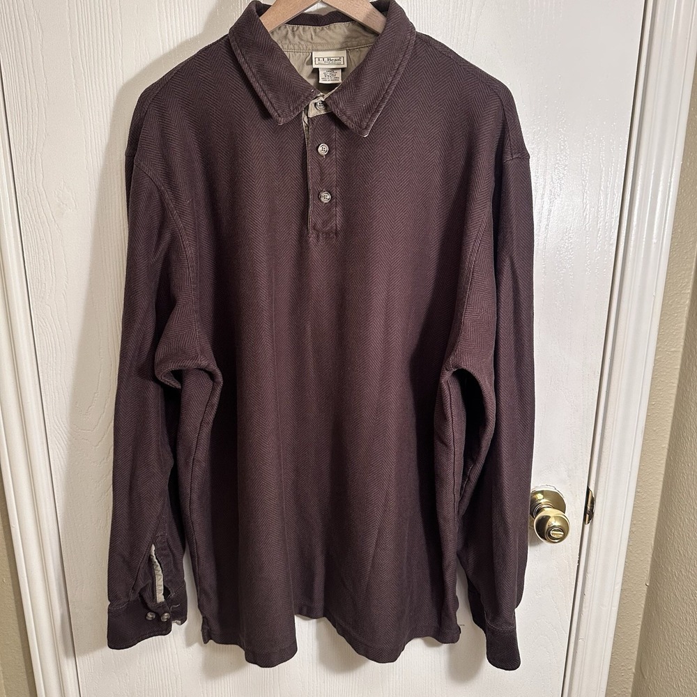 Vintage L.L Bean Long Sleeve Shirt Collar 1/4 Button Men's XL Tall 0 RW02 90s